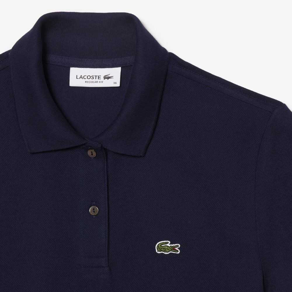 Lacoste Regular Fit Soft Bomull Petit Pique Marinblå Blå | CWHEN-9528