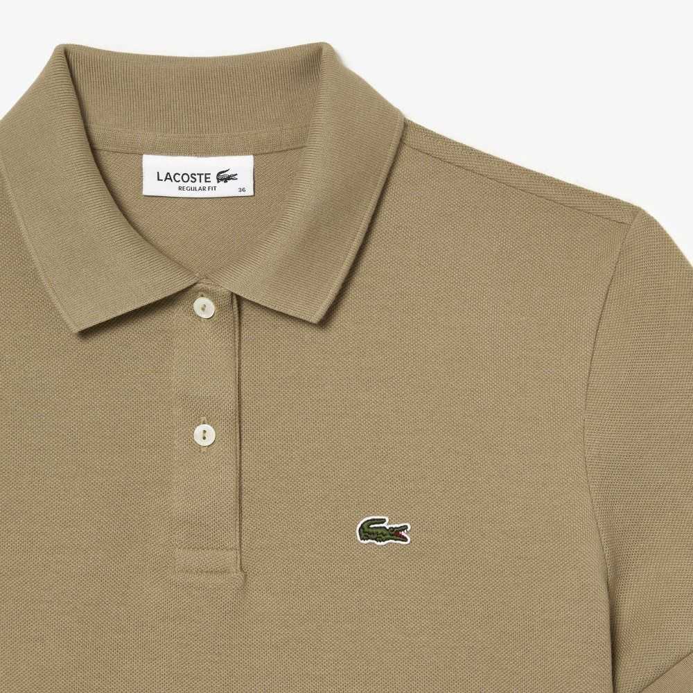 Lacoste Regular Fit Soft Bomull Petit Pique Beige | DRTJL-3975