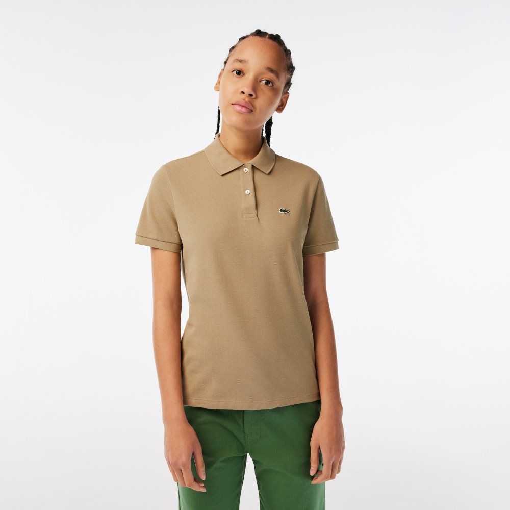 Lacoste Regular Fit Soft Bomull Petit Pique Beige | DRTJL-3975