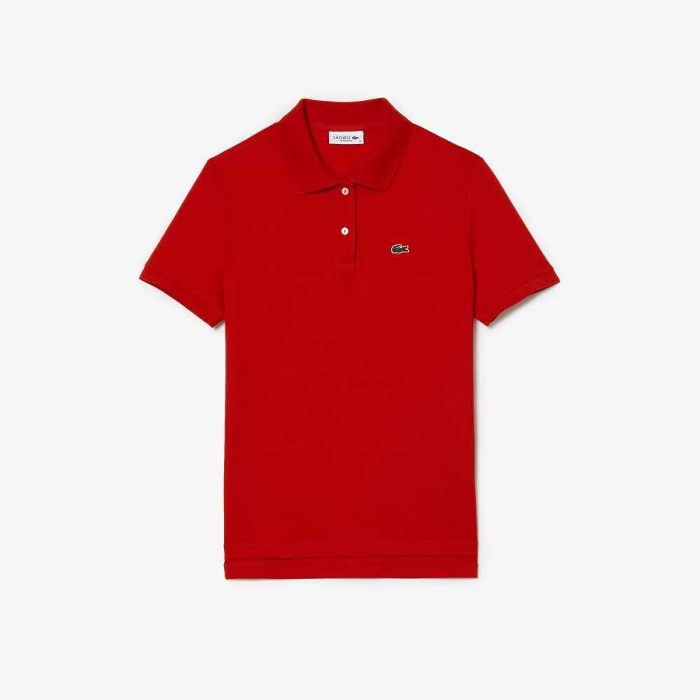 Lacoste Regular Fit Soft Bomull Petit Pique Röda | EGAIY-9285