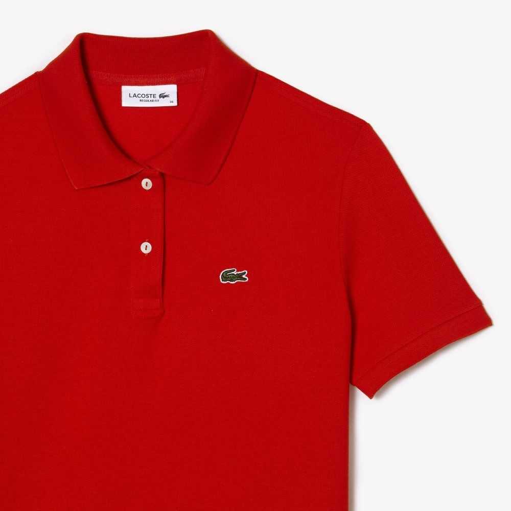 Lacoste Regular Fit Soft Bomull Petit Pique Röda | EGAIY-9285