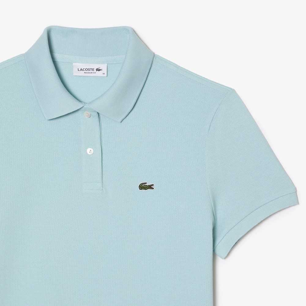 Lacoste Regular Fit Soft Bomull Petit Pique Mintgröna | LRUFG-6243