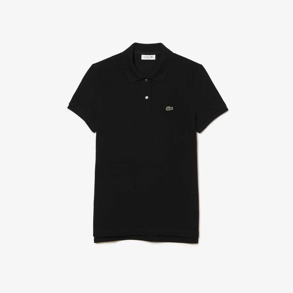 Lacoste Regular Fit Soft Bomull Petit Pique Svarta | TLYIC-5607