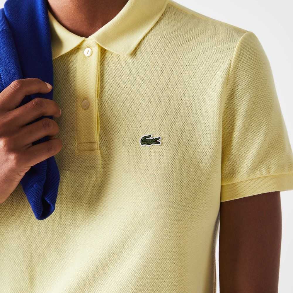 Lacoste Regular Fit Soft Bomull Petit Pique Gula | WULOT-5217