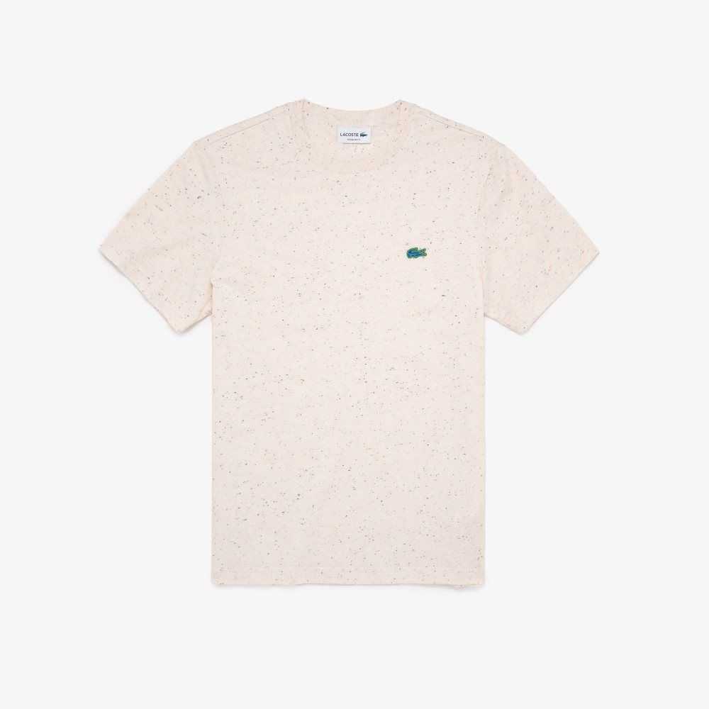 Lacoste Regular Fit Speckled Print Bomull Jersey Beige | DQWVT-2930