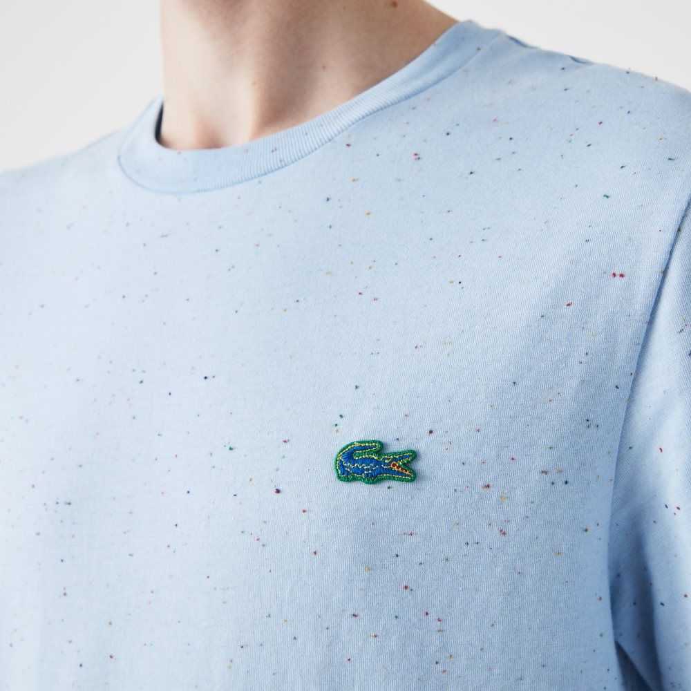 Lacoste Regular Fit Speckled Print Bomull Jersey Turkos | ZXFVI-3526