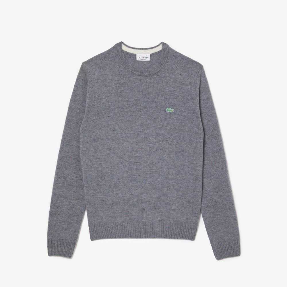 Lacoste Regular Fit Speckled Print Ull Jersey Grå | GKLDV-5304