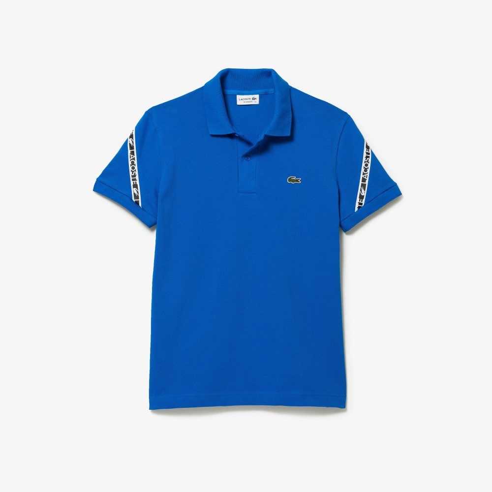 Lacoste Regular Fit Stretch Mini Pique Blå | HOEXC-4598