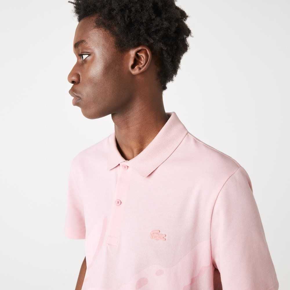 Lacoste Regular Fit Stretch Organic Bomull Rosa | FXTCN-3627