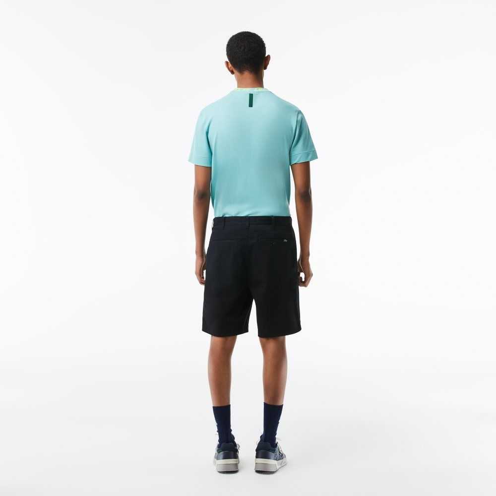 Lacoste Regular Fit Stretch Organic Bomull Bermuda Svarta | SLPTF-4317