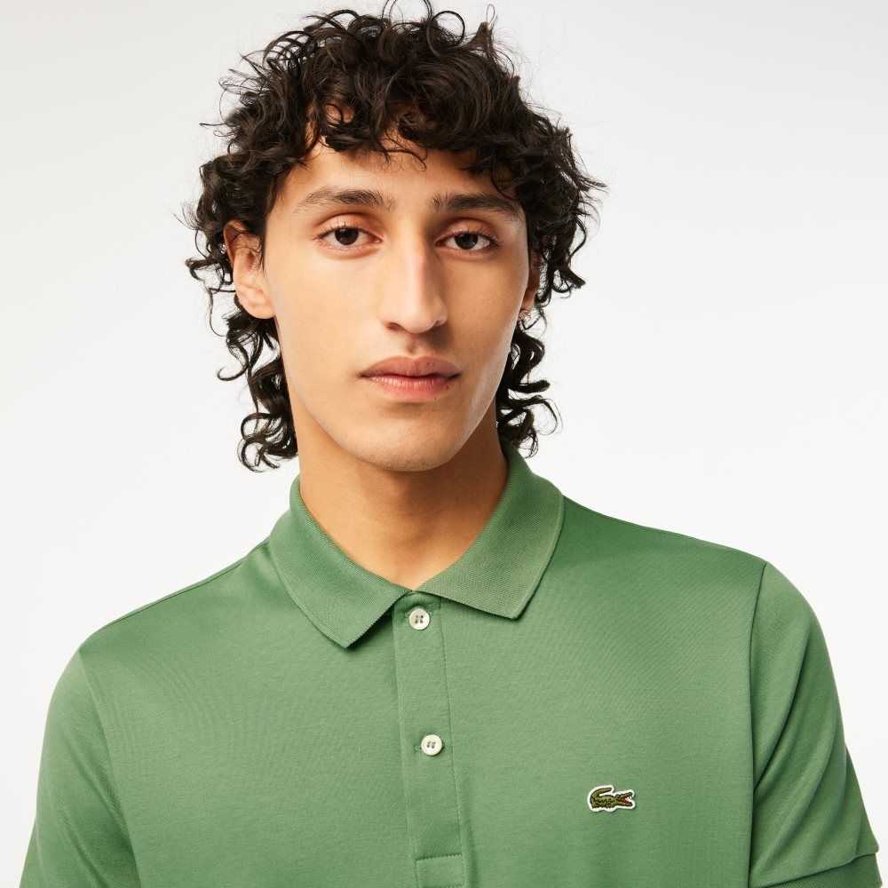 Lacoste Regular Fit Ultra Soft Bomull Jersey Khaki Gröna | FGEZD-1064