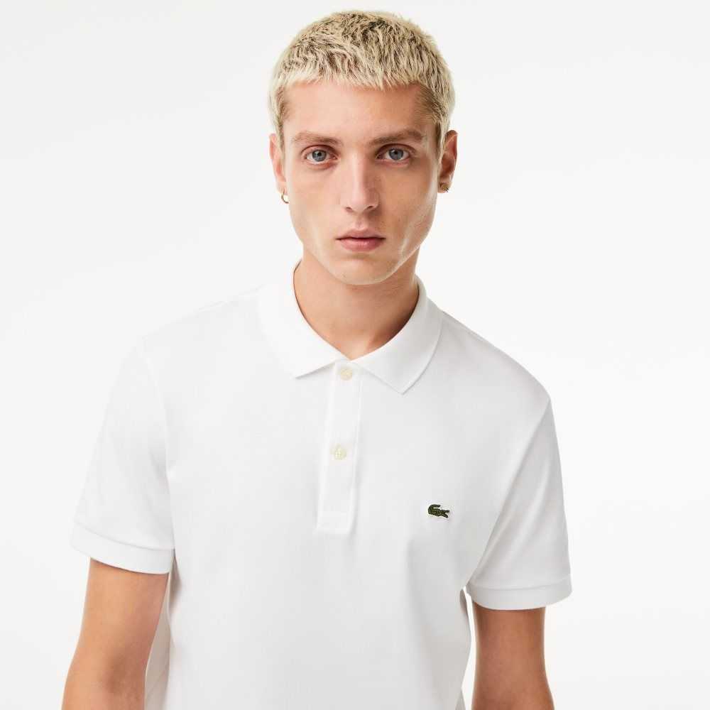 Lacoste Regular Fit Ultra Soft Bomull Jersey Vita | NHMBE-3806