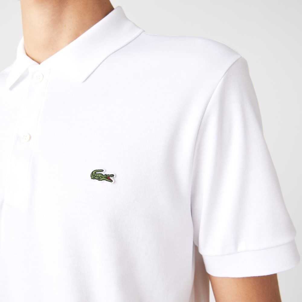 Lacoste Regular Fit Ultra Soft Bomull Jersey Vita | NHMBE-3806