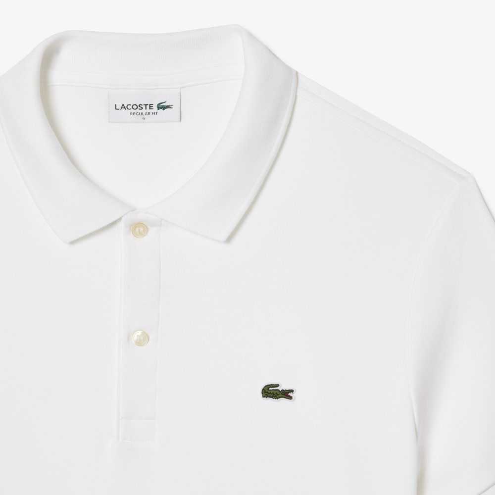 Lacoste Regular Fit Ultra Soft Bomull Jersey Vita | NHMBE-3806