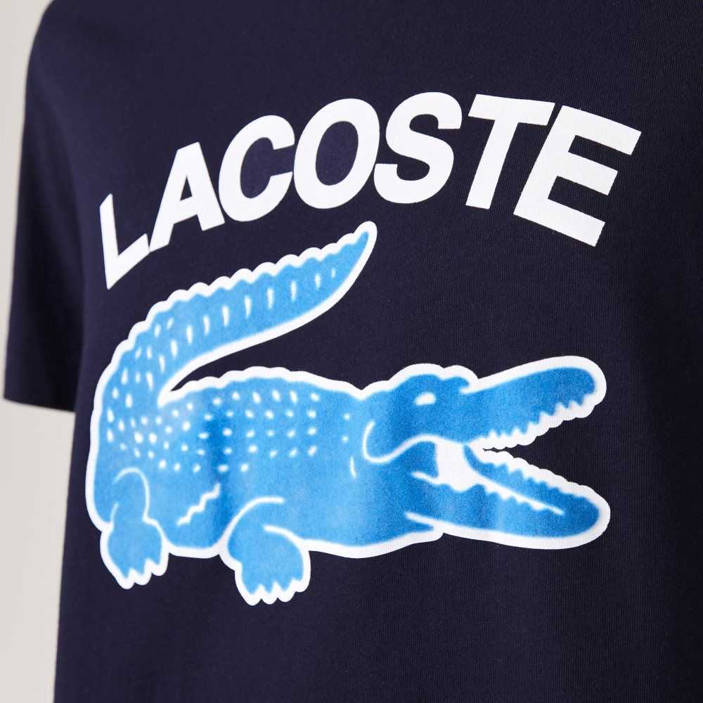 Lacoste Regular Fit XL Crocodile Print Marinblå Blå | HCEKN-1504