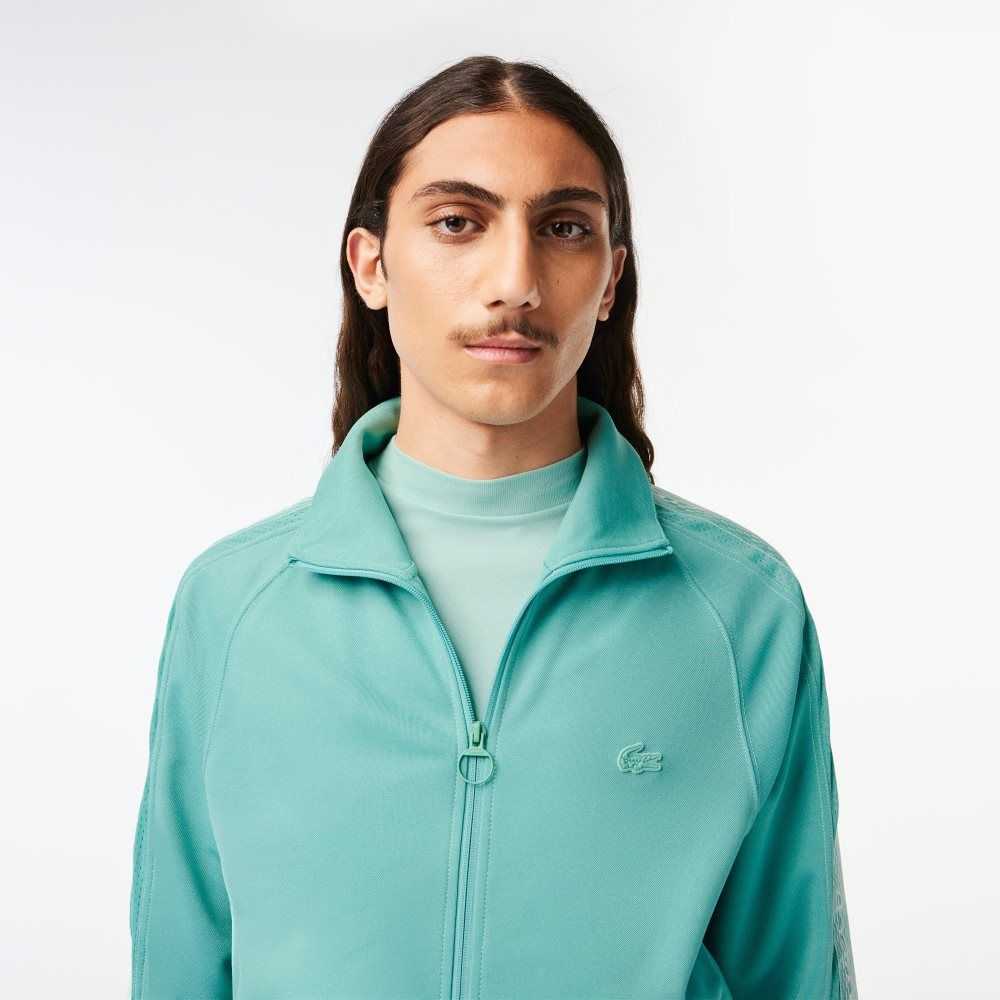 Lacoste Regular Fit Zipped Pique Mintgröna | NFBAY-0342