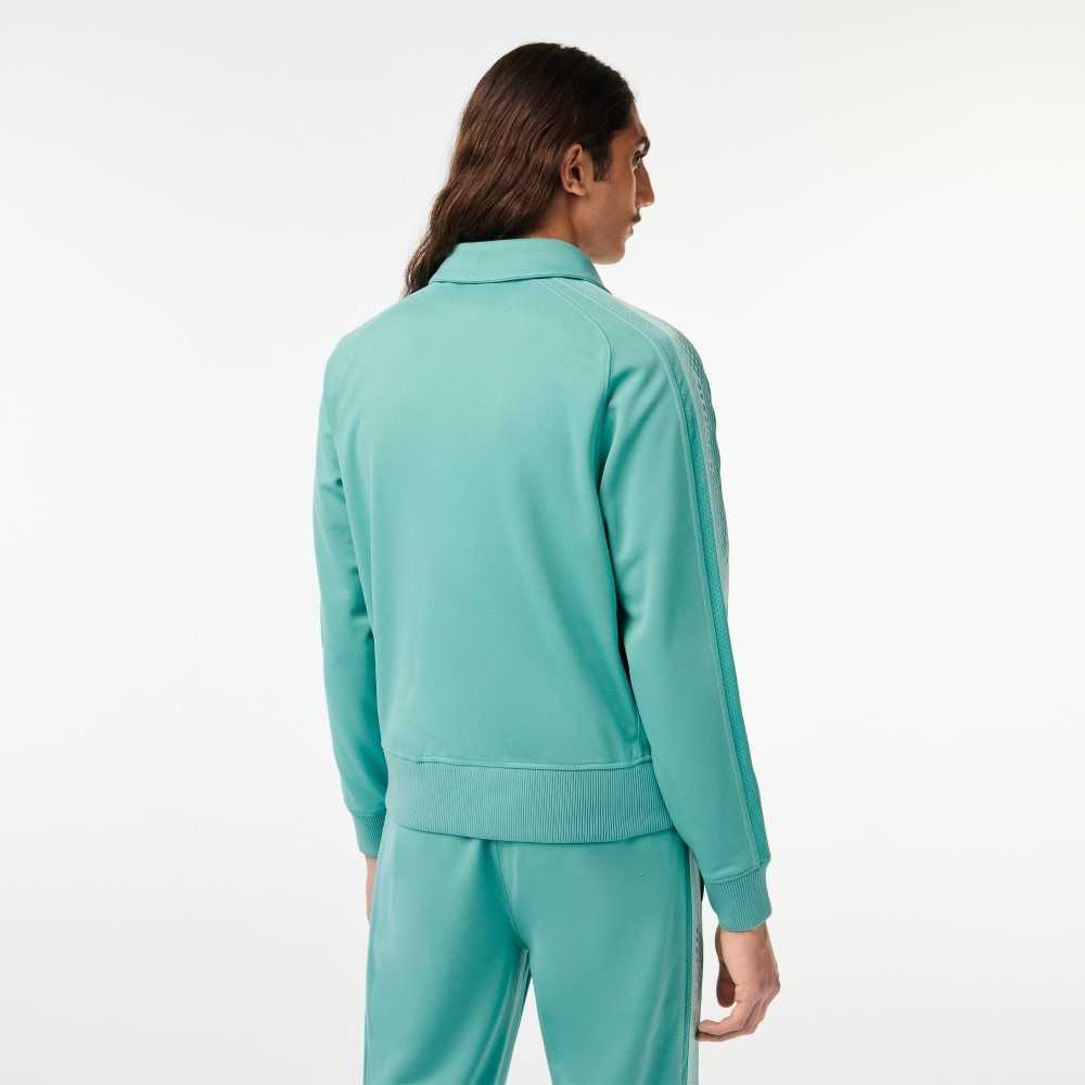 Lacoste Regular Fit Zipped Pique Mintgröna | NFBAY-0342