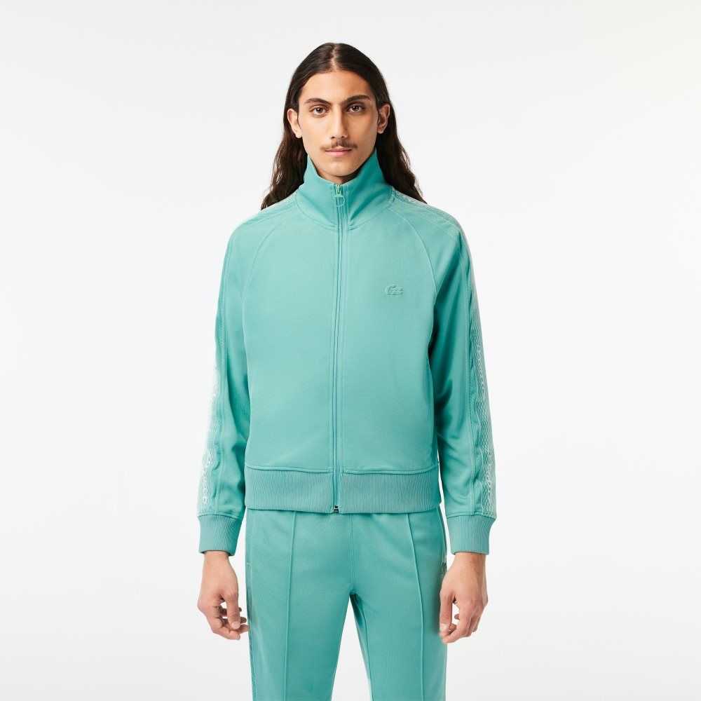 Lacoste Regular Fit Zipped Pique Mintgröna | NFBAY-0342