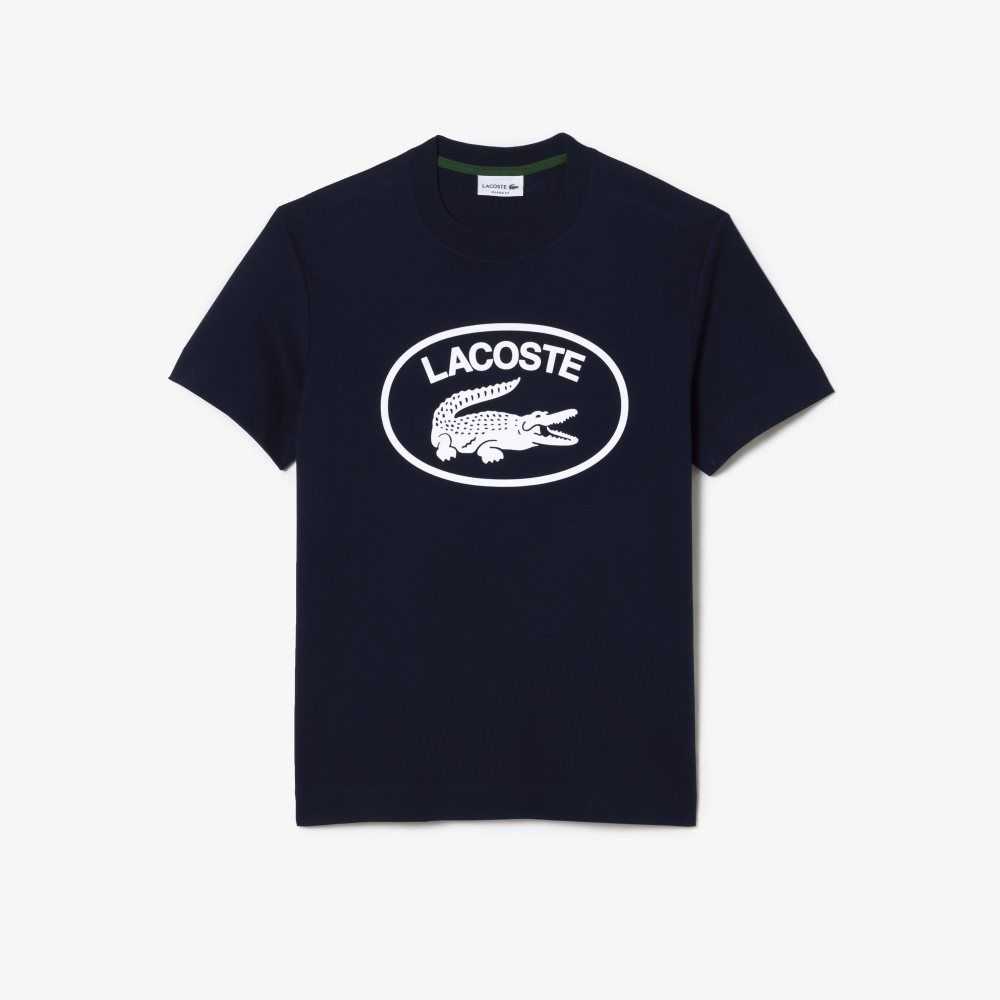 Lacoste Relaxed Fit Branded Bomull Marinblå Blå Vita | NWSVF-7289