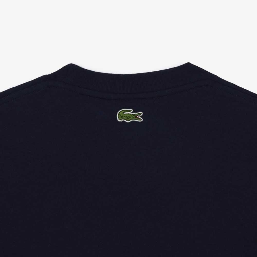 Lacoste Relaxed Fit Branded Bomull Marinblå Blå Vita | NWSVF-7289