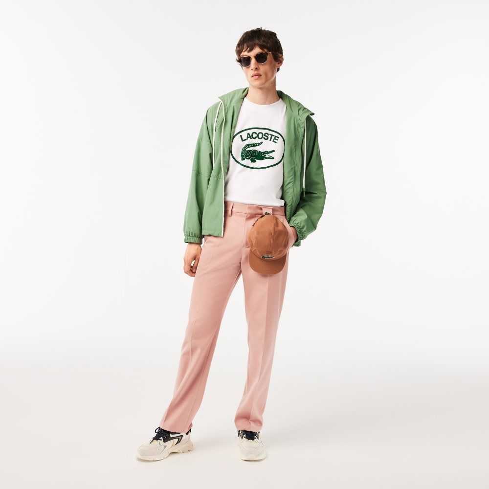 Lacoste Relaxed Fit Branded Bomull Vita Gröna | LIWZY-3627