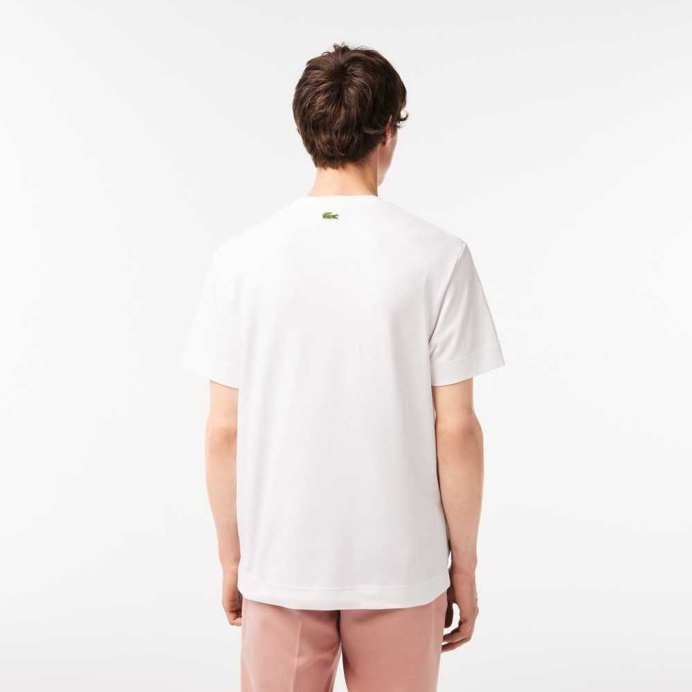 Lacoste Relaxed Fit Branded Bomull Vita Gröna | LIWZY-3627