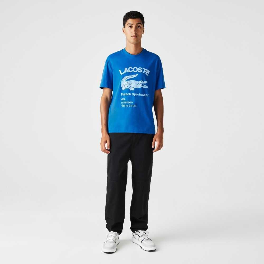 Lacoste Relaxed Fit Crocodile Blå | ZVXOG-5469