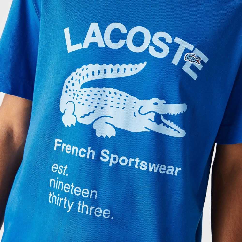 Lacoste Relaxed Fit Crocodile Blå | ZVXOG-5469