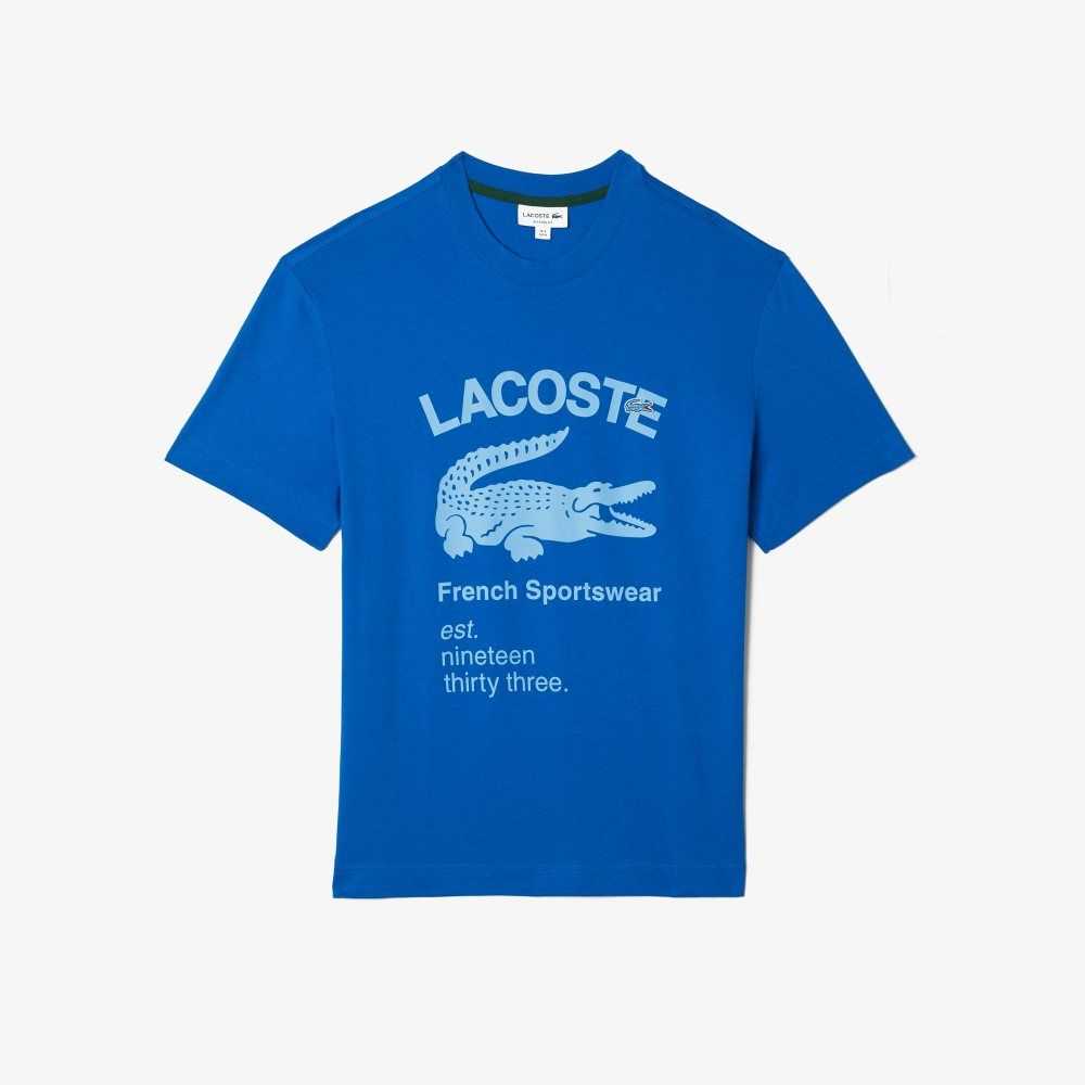 Lacoste Relaxed Fit Crocodile Blå | ZVXOG-5469