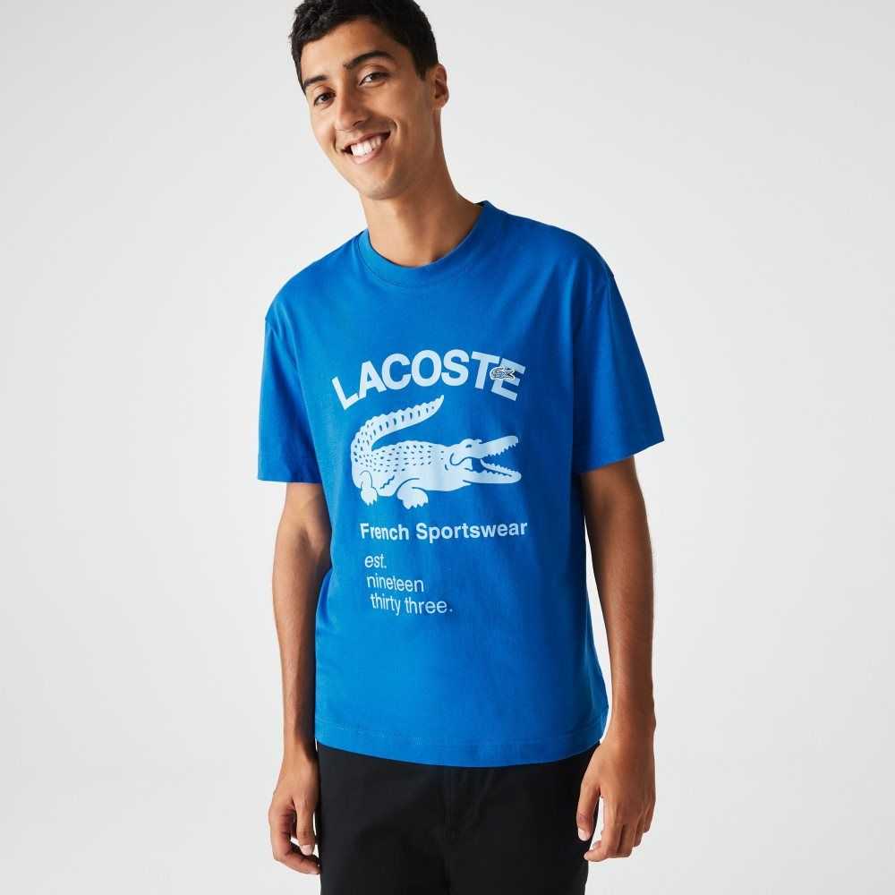 Lacoste Relaxed Fit Crocodile Blå | ZVXOG-5469