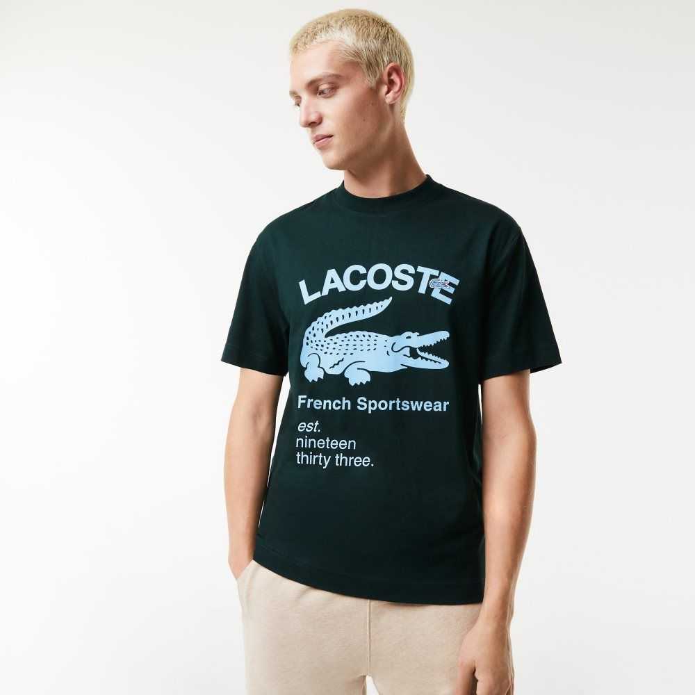 Lacoste Relaxed Fit Crocodile Gröna | TNWBS-0493