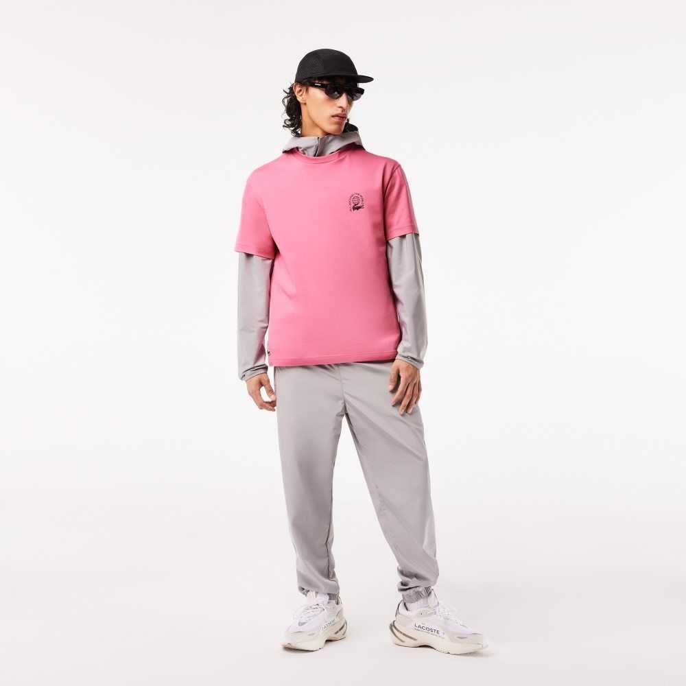 Lacoste Relaxed Fit Organic Bomull Jersey Rosa | GVZDA-7806