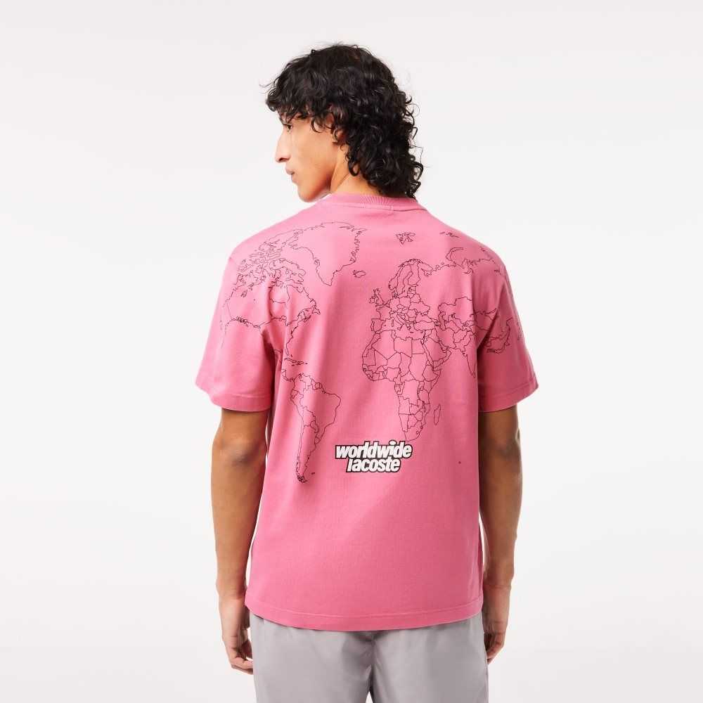 Lacoste Relaxed Fit Organic Bomull Jersey Rosa | GVZDA-7806