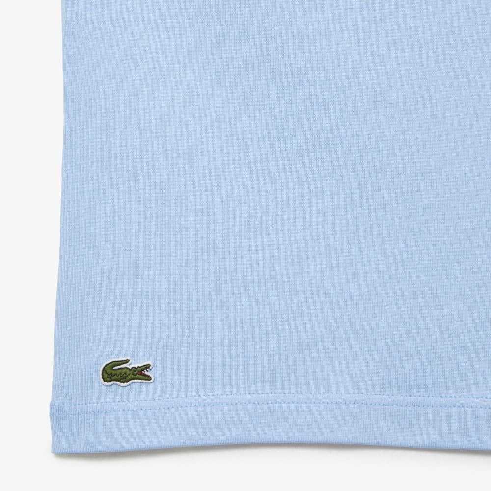 Lacoste Relaxed Fit Organic Bomull Jersey Blå | QKBYE-8324