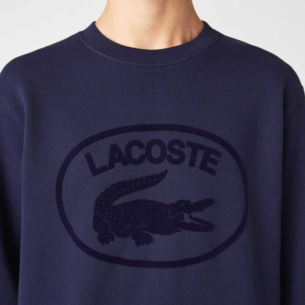 Lacoste Relaxed Fit Organic Bomull Marinblå Blå | UVPWO-1639