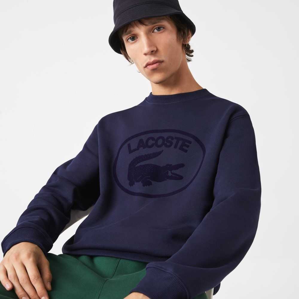 Lacoste Relaxed Fit Organic Bomull Marinblå Blå | UVPWO-1639