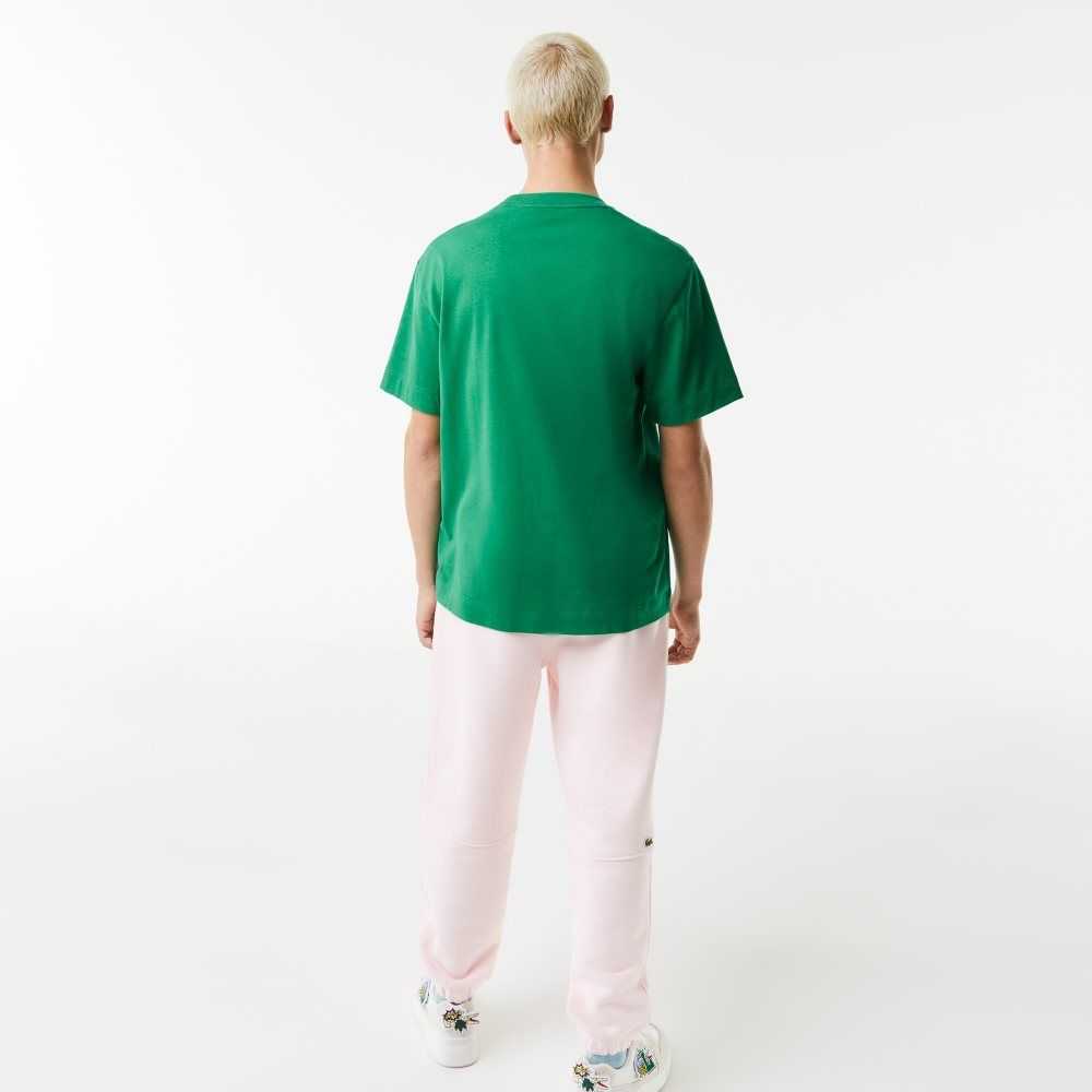 Lacoste Relaxed Fit Oversized Crocodile Gröna | JIOMT-4157