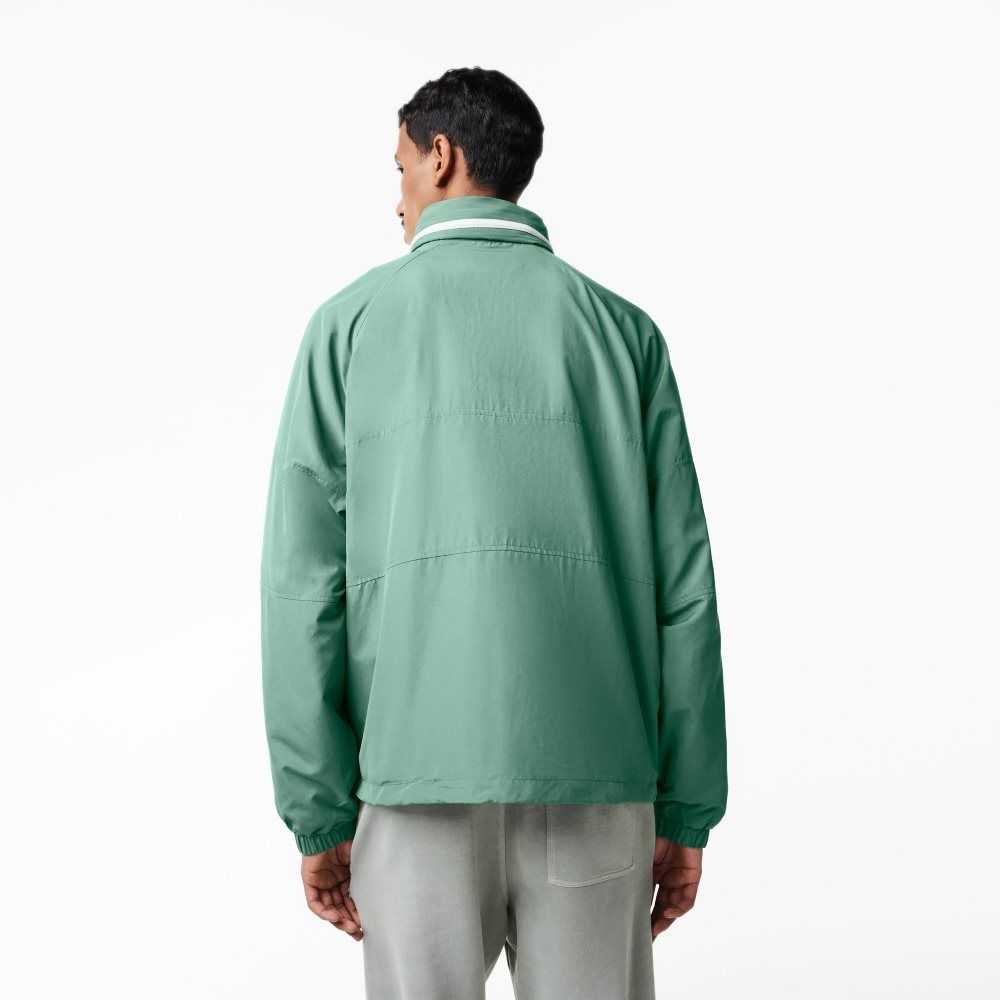 Lacoste Removable Hood Vatten-Repellent Khaki Gröna | PLFTI-6728