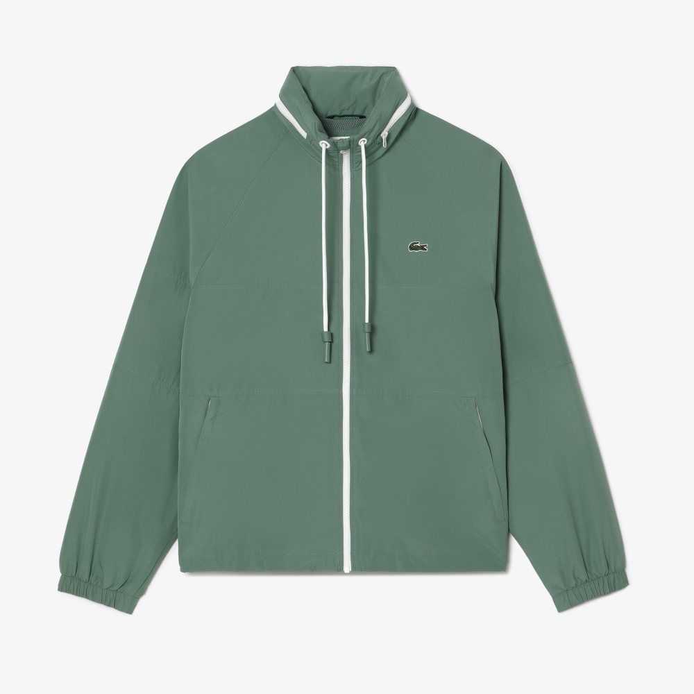 Lacoste Removable Hood Vatten-Repellent Khaki Gröna | PLFTI-6728