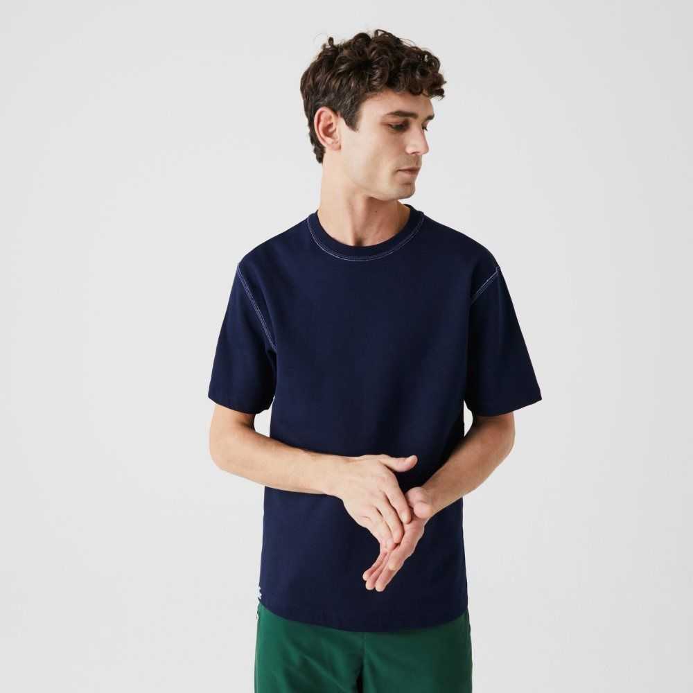 Lacoste Reversible Bomull Blend Pique Marinblå Blå Blå | SLEAZ-2814