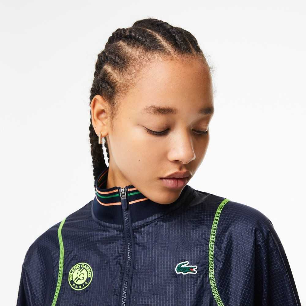 Lacoste Roland Garros Edition Post-Match Cropped Marinblå Blå Gula | TYRFZ-0563