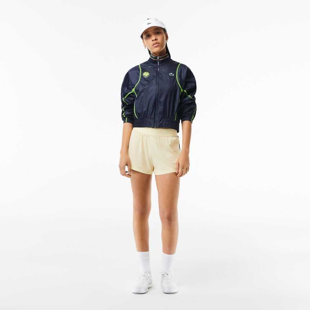 Lacoste Roland Garros Edition Post-Match Cropped Marinblå Blå Gula | TYRFZ-0563