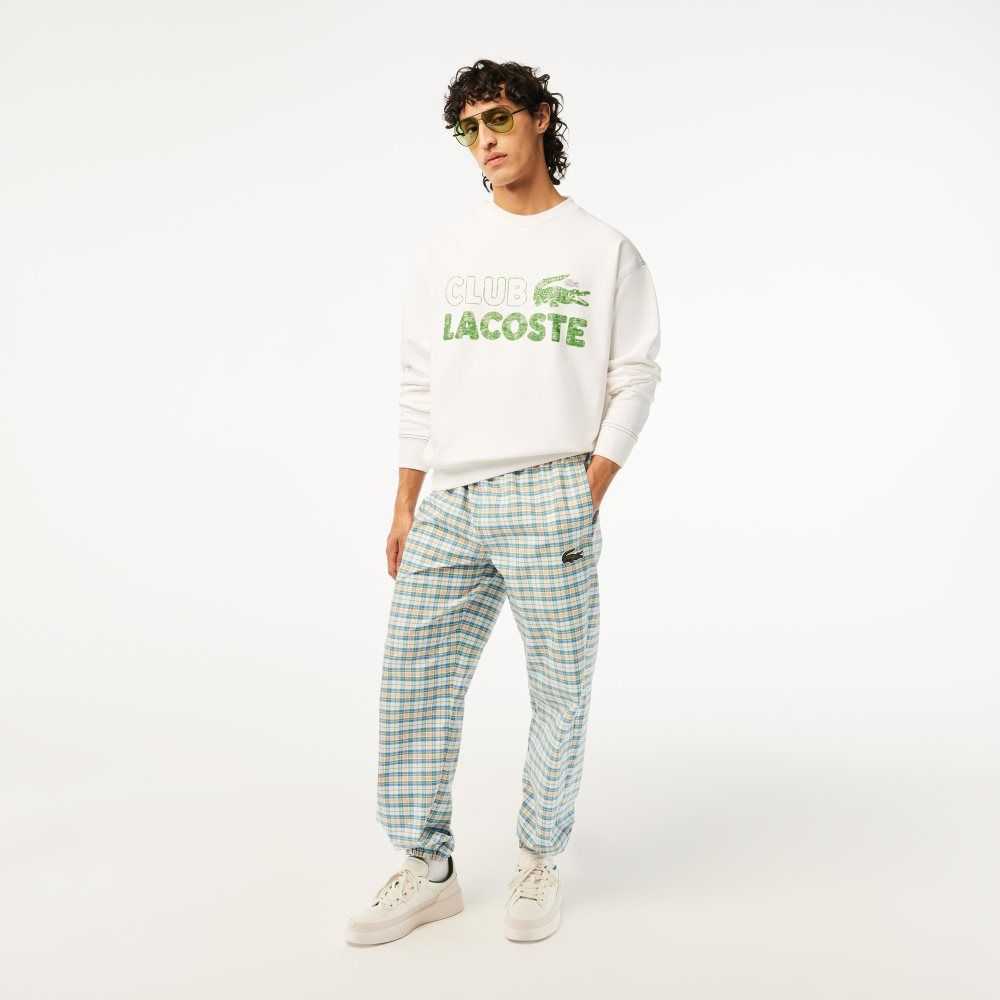 Lacoste Round Neck Loose Fit Vintage Print Vita | QFKTN-3927