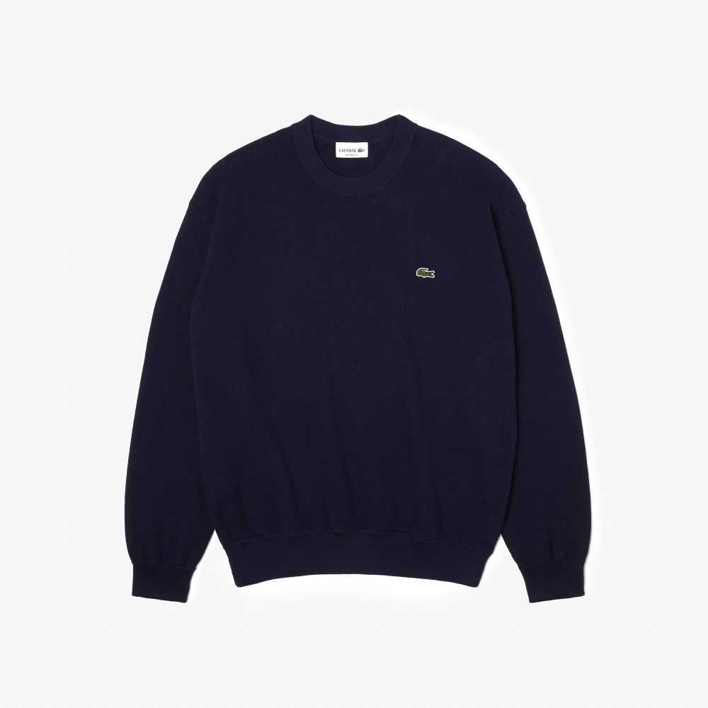 Lacoste Round Neck Organic Bomull Marinblå Blå | HKVLI-7386