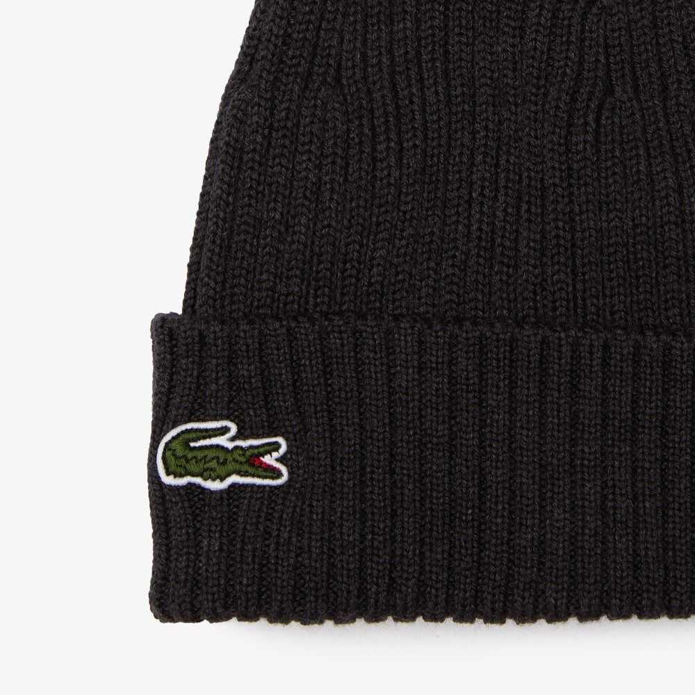 Lacoste Räfflad Ull Beanie Grå | WGLST-1483