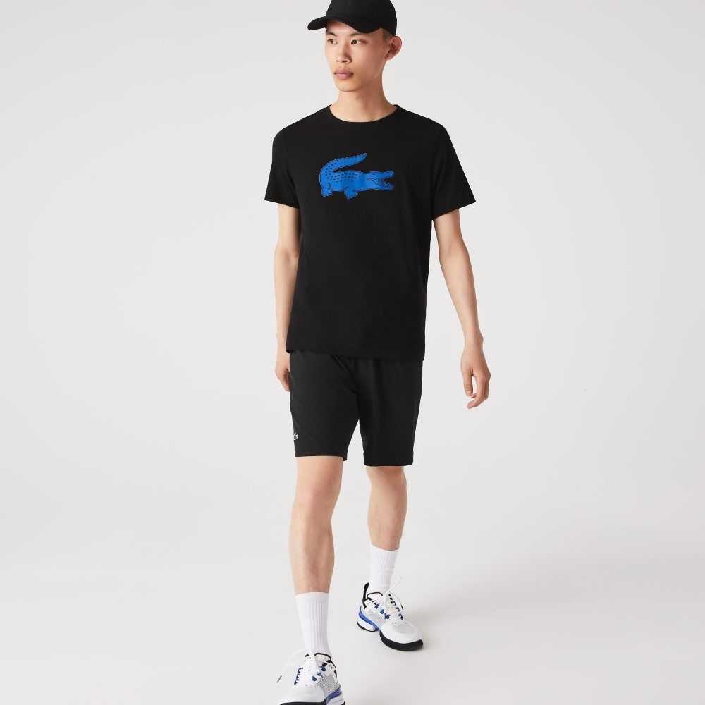 Lacoste SPORT 3D Print Crocodile Andas Jersey Svarta Blå | YKEIT-7681