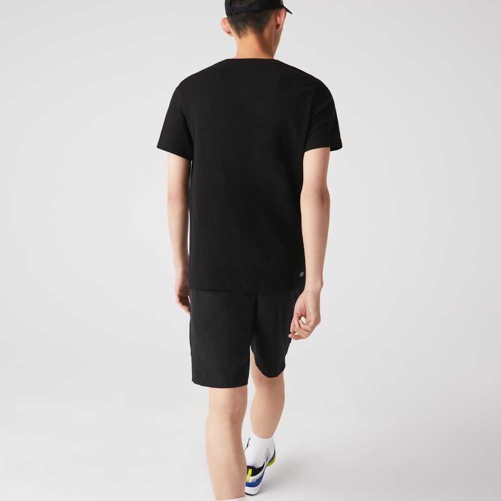 Lacoste SPORT 3D Print Crocodile Andas Jersey Svarta Blå | YKEIT-7681