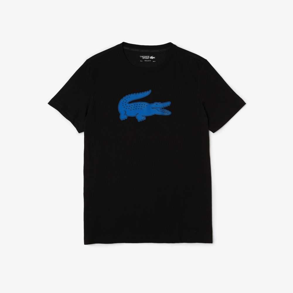 Lacoste SPORT 3D Print Crocodile Andas Jersey Svarta Blå | YKEIT-7681