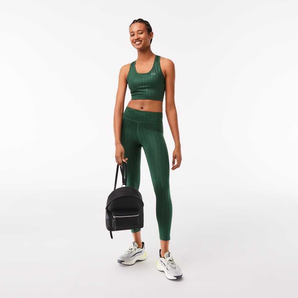 Lacoste SPORT All-Over Print High-Midja Leggings Gröna | EKCJF-1984