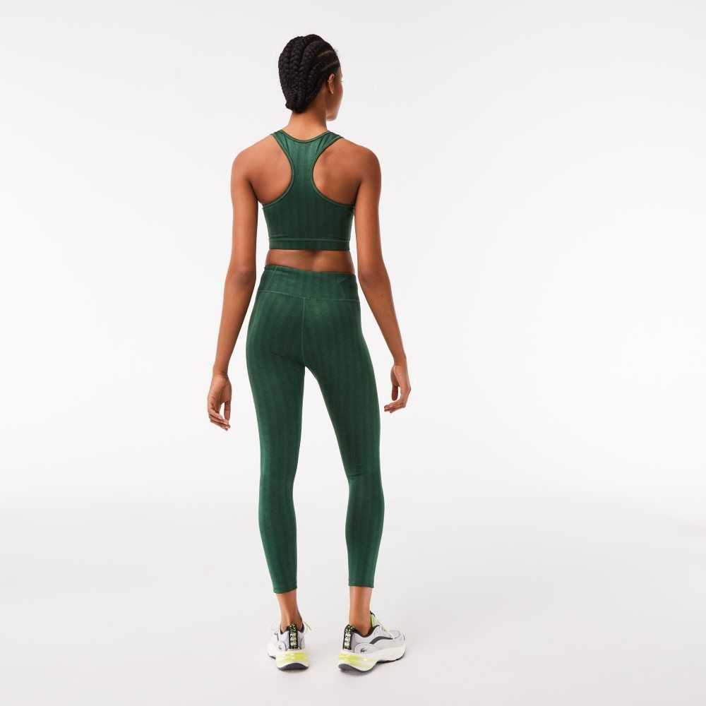 Lacoste SPORT All-Over Print High-Midja Leggings Gröna | EKCJF-1984